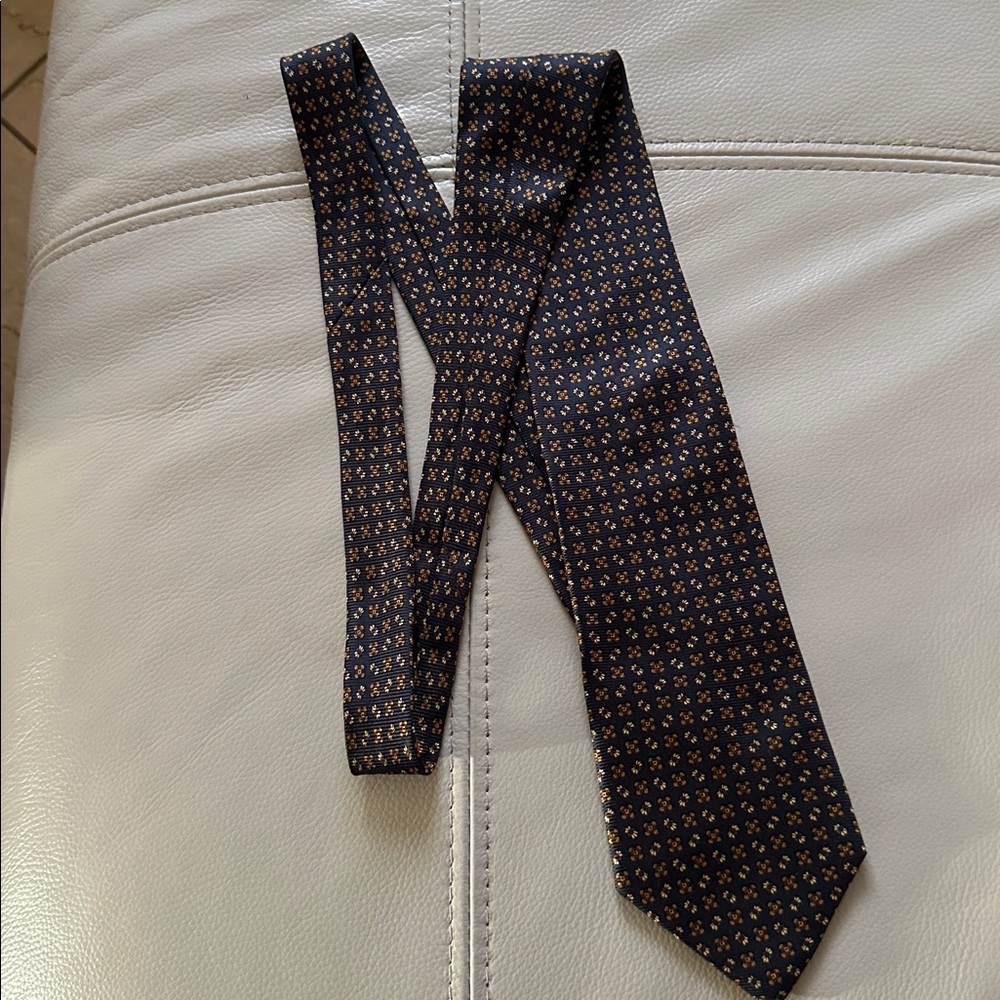 Rubinacci Blue and Gold Floral Tie